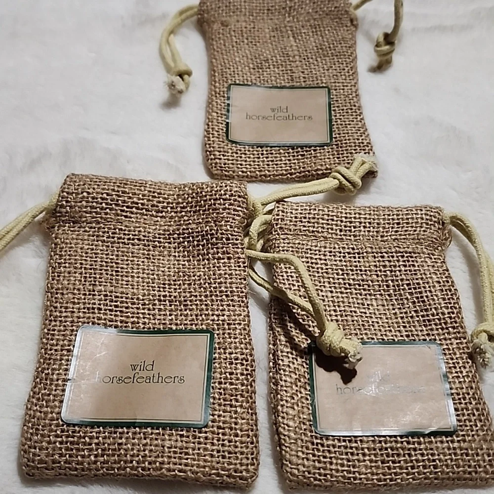 BURLAP GIFT BAGS WITH DRAWSTRING.